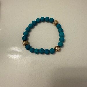 Turquoise and Gold Beaded Bracelet